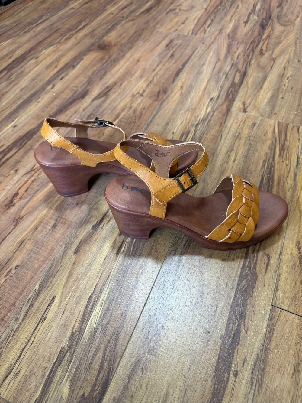 boc Braided Front Strap Ankle Buckle Sandals in Tan